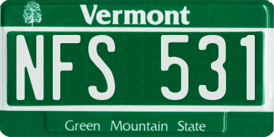 VT license plate NFS531