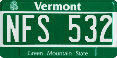 VT license plate NFS532