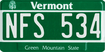 VT license plate NFS534