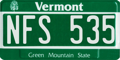 VT license plate NFS535