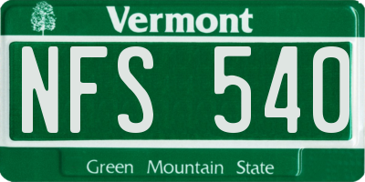 VT license plate NFS540