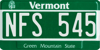VT license plate NFS545