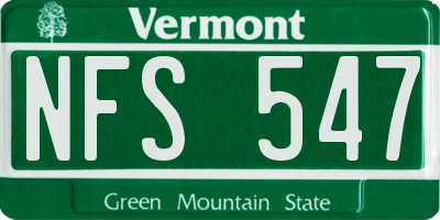VT license plate NFS547