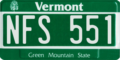 VT license plate NFS551