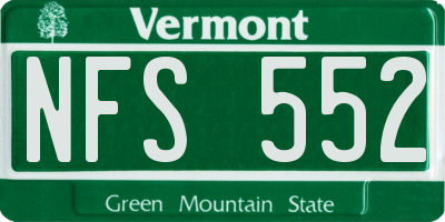 VT license plate NFS552