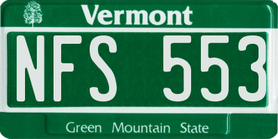 VT license plate NFS553