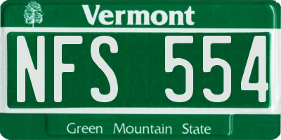 VT license plate NFS554