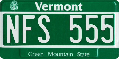 VT license plate NFS555