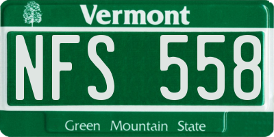VT license plate NFS558