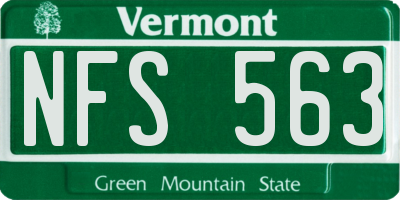 VT license plate NFS563
