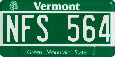 VT license plate NFS564
