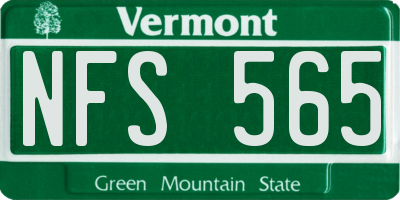 VT license plate NFS565