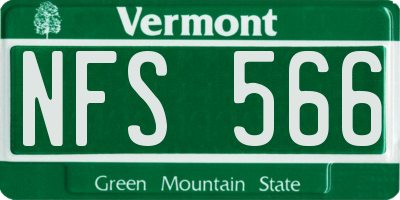 VT license plate NFS566