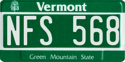 VT license plate NFS568