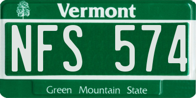 VT license plate NFS574