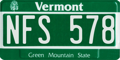 VT license plate NFS578