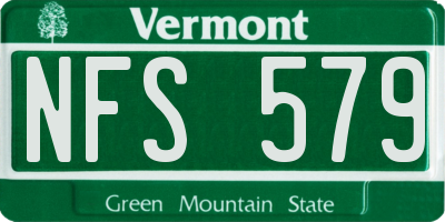 VT license plate NFS579