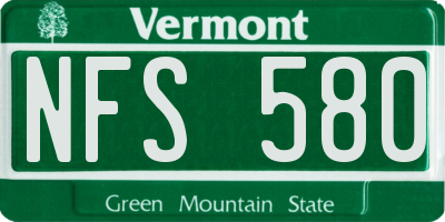 VT license plate NFS580