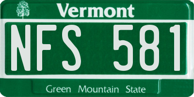 VT license plate NFS581
