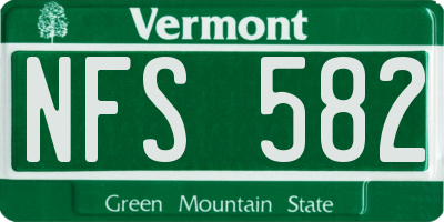 VT license plate NFS582