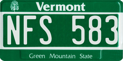 VT license plate NFS583