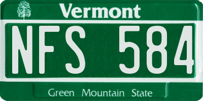 VT license plate NFS584