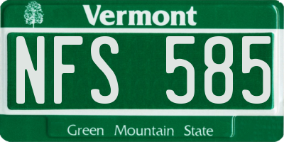 VT license plate NFS585
