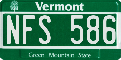 VT license plate NFS586