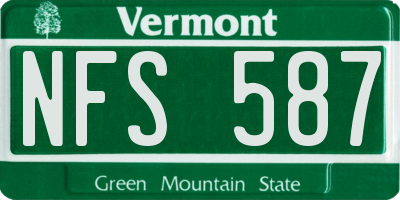 VT license plate NFS587