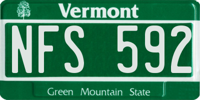 VT license plate NFS592