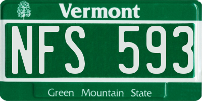 VT license plate NFS593