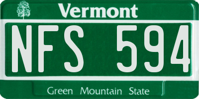VT license plate NFS594