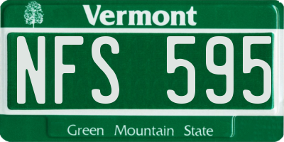 VT license plate NFS595