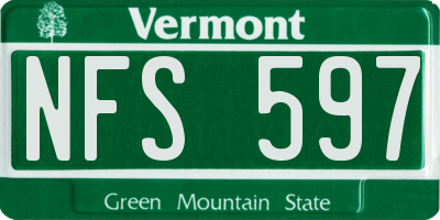 VT license plate NFS597