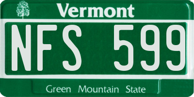 VT license plate NFS599