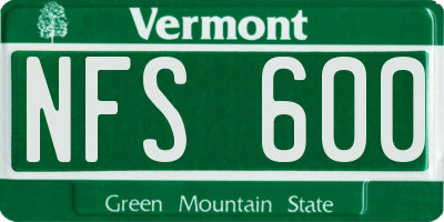 VT license plate NFS600