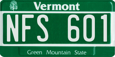 VT license plate NFS601