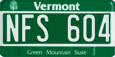 VT license plate NFS604