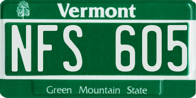 VT license plate NFS605