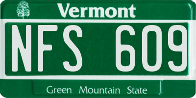 VT license plate NFS609