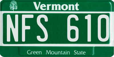 VT license plate NFS610