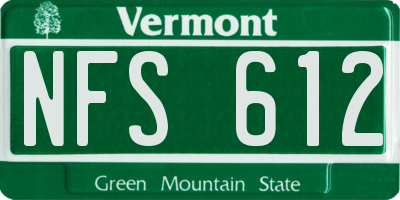 VT license plate NFS612