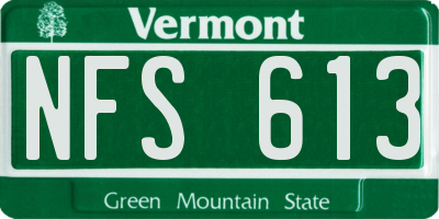 VT license plate NFS613