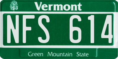 VT license plate NFS614