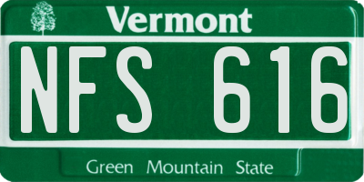 VT license plate NFS616