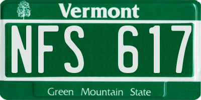 VT license plate NFS617