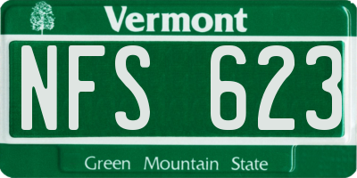 VT license plate NFS623