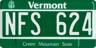 VT license plate NFS624