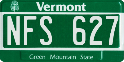 VT license plate NFS627