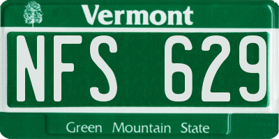 VT license plate NFS629